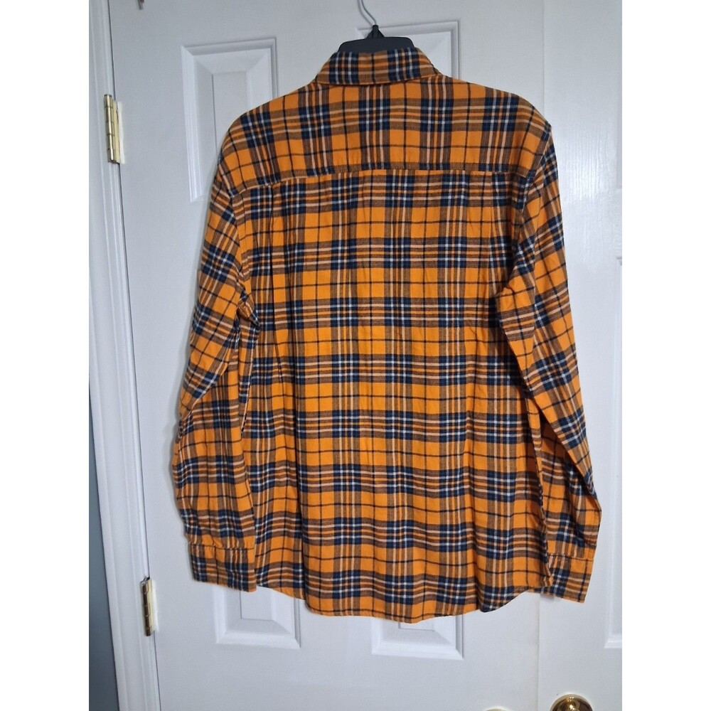 NWT Men's Mutual Weave Orange plaid Flannel Shirt Size M - Picture 6 of 6
